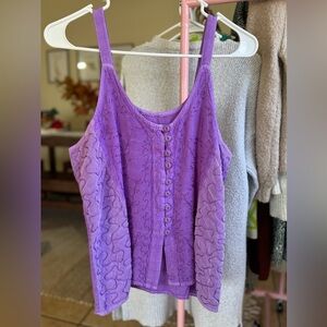 Just Cruising Eyelet Button-Front Camisole